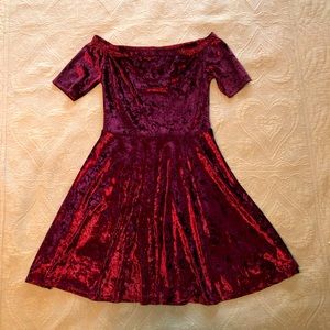 Velour Mini Skater Dress